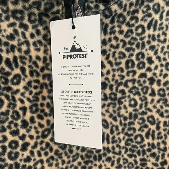 Protest New Fleece Sweater Extra Small Animal Print 1/4 Zip Long Sleeve Warm - Picture 6 of 8